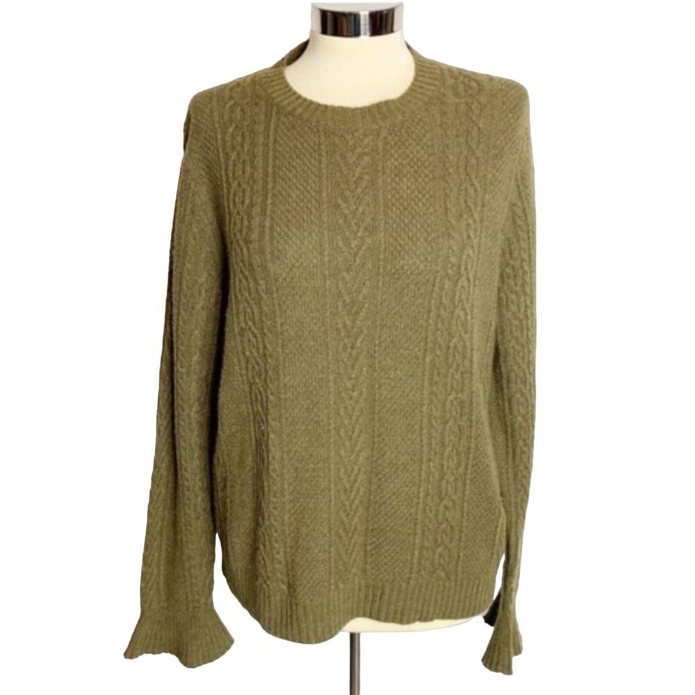 J. Crew‎ flared sleeve cable knit sweater